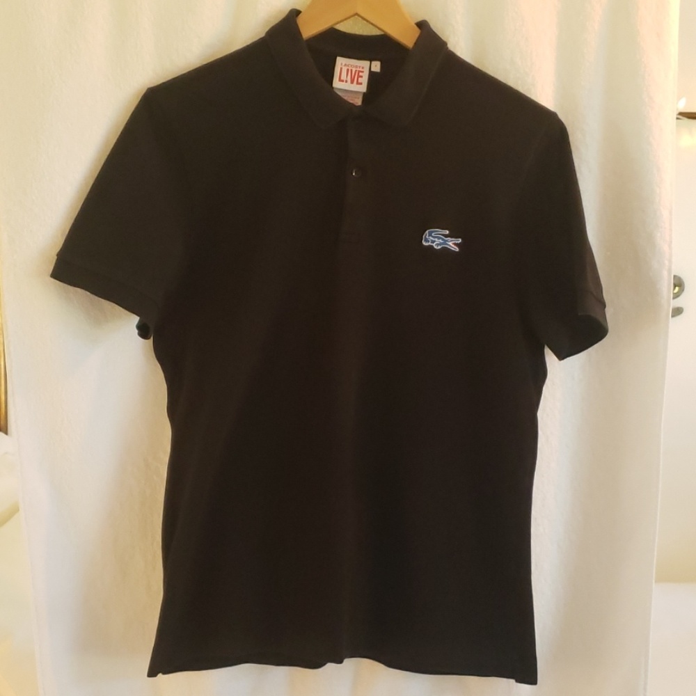 LACOSTE MEN'S POLO  > SIZE 4 * BLACK *